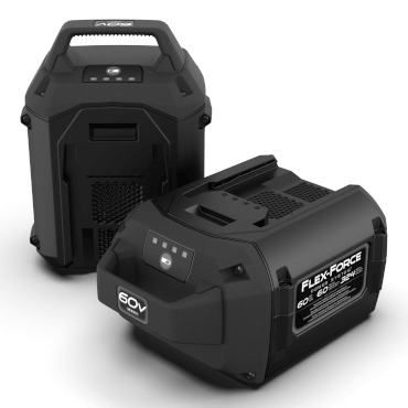 Pair of Toro 60V Flex-Force 6.0Ah batteries shown side by side on white background